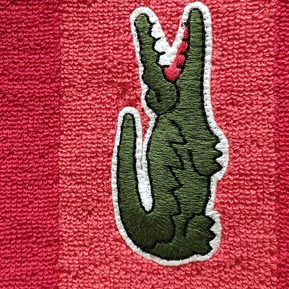 NEW LACOSTE Bath Towel Red - Picture 2 of 6